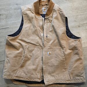 Carhartt Brown Work Vest with Black Lining